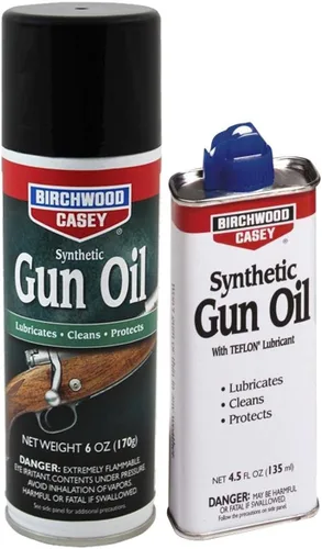BIRCHWOOD CASEY Lubricante sintético para pistola de larga duración para reducir la fricción, limpiar y proteger superficies metálicas, lata de