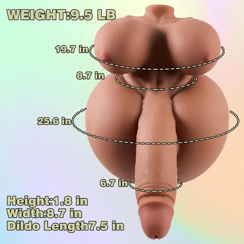 Miniatura 2 de Muñeca sexual transexual 3 en 1, juguete sexual trans con consolador penetrable y vagina y ano, muñeca sexual FUTA Torso masturbador masculino
