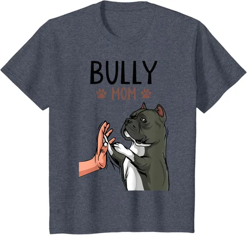 Miniatura 60 de American Bully Mom Cute Dog Mama Camiseta divertida para mujer, Blanco, S