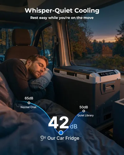 Miniatura 7 de EKOJUCE Refrigerador de coche de 12 voltios, enfriador eléctrico de 37 cuartos (35 litros), congelador portátil de doble zona con 12/24 V CC