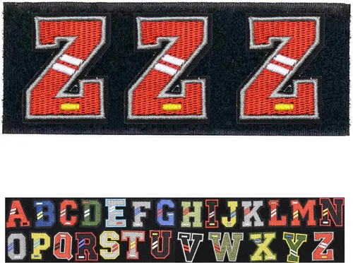 Miniatura 12 de Paquete de letras inglesas A-Z Parche táctico de moral, parche de gancho y bucle, juego de insignias bordadas del ejército, mochila, sombrero