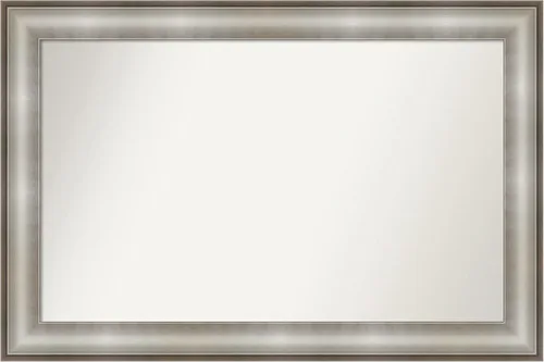 Miniatura 513 de Amanti Art Espejo de baño plateado para sobre fregadero, 28 x 47 pulgadas, espejo rectangular de plata imperial, marco de madera tradicional de gran