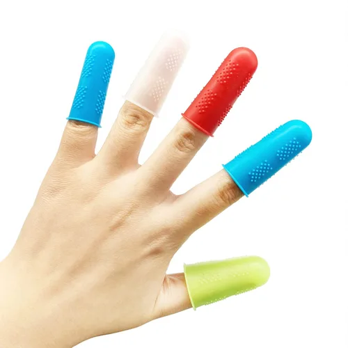 Miniatura 4 de 12 tapas de silicona para dedos de pistola de pegamento caliente, antideslizante y reutilizable, protector de pulgar de silicona, protectores
