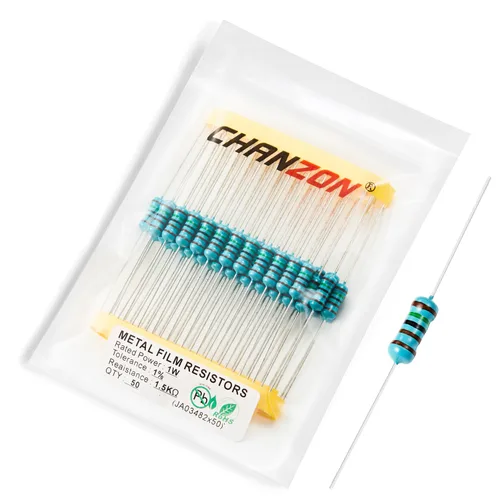 Miniatura 18 de Chanzon 50 piezas 1 W 10 Ω ohm Resistencia de película metálica fija de tolerancia 0.01 ±1% 10R MF Resistencias de agujero pasante con limitación
