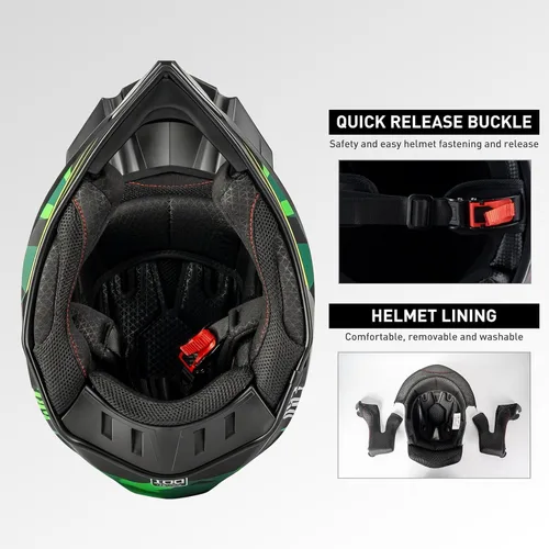 Miniatura 7 de SPARK - Casco de motocross para adultos, casco para bicicleta todoterreno, motocicleta de cara completa, bicicleta de montaña, E-Bike, BMX, MX, ATV