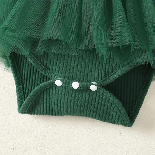 Miniatura 25 de OPAWO Vestido de bebé recién nacido, vestido de verano sin mangas, enterizo con cuello halter, vestido de tul de una pieza, 0-18 meses