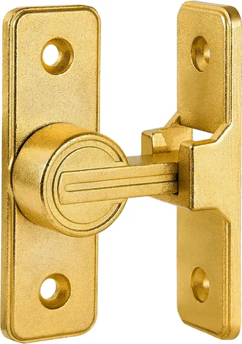 Miniatura 5 de INIRET Paquete de 2 pestillos dorados de 90 grados para puerta de granero, pestillos pesados para puerta corredera de granero