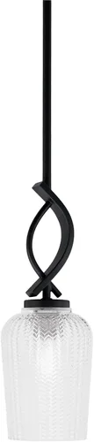 Miniatura 5 de Toltec Lighting Cavella Stem Colgado Mini colgante, acabado grafito, vidrio de muselina blanca de 4 pulgadas