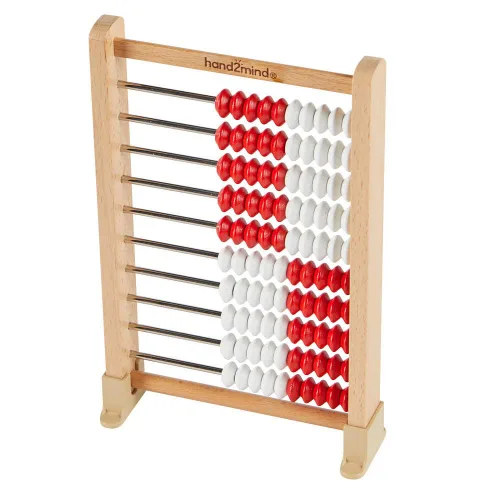 Miniatura 5 de hand2mind Mini Rekenrek de madera de 100 cuentas, estante numérico, ábaco para niños, cuentas de conteo, contadores de matemáticas para niños