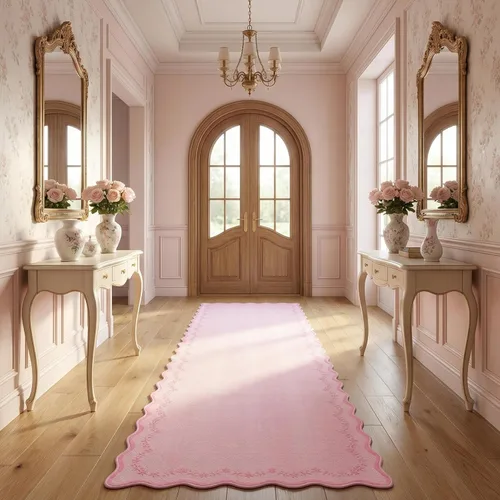 Miniatura 41 de GarveeHome Alfombra de entrada festoneada, 2 x 3, color azul sólido, lavable, alfombra floral para entrada interior, alfombra floral antideslizante