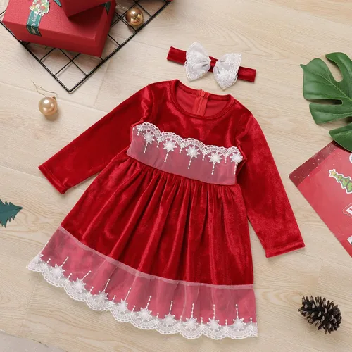 Miniatura 64 de IDOPIP Vestido tutú de terciopelo para niñas pequeñas, vestido de manga larga para princesa, Navidad, cumpleaños, fiesta, boda, vestidos de otoño e