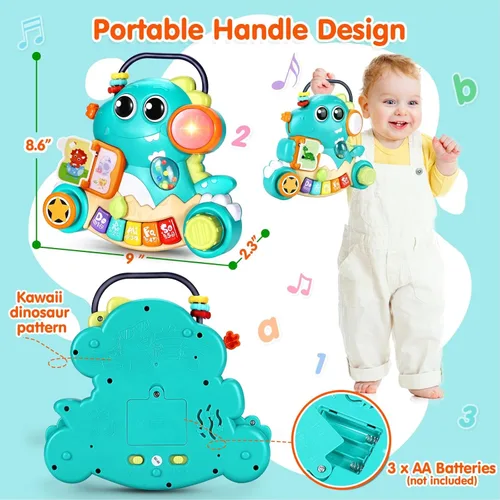 Miniatura 7 de WITALENT Juguetes para bebés de 6 a 12 meses, piano de dinosaurio, música, juguetes iluminados para niños de 1 año, juguetes infantiles para 7, 8