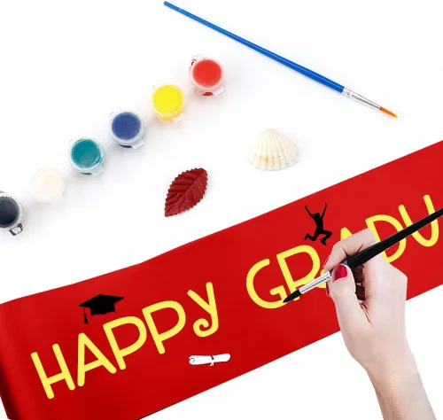 Miniatura 4 de 16 bandas de satén en blanco rojo – Fajas de bricolaje para desfiles, graduación, despedida de soltera, boda, regreso a casa