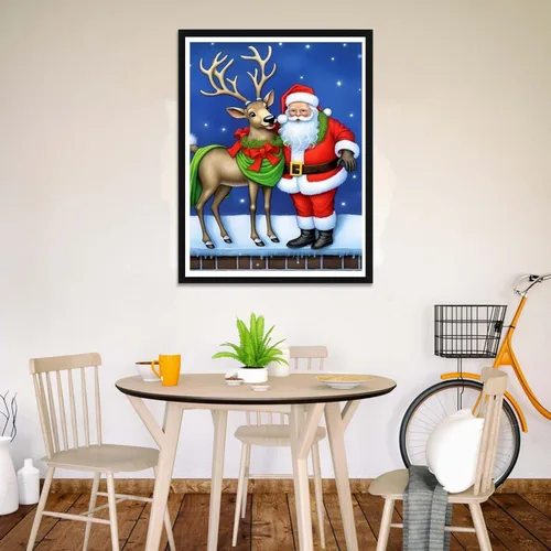 Miniatura 2 de Wergund - Kits de pintura de diamantes de Papá Noel, kits de pintura de diamantes para adultos y niños, bordado de diamantes de imitación