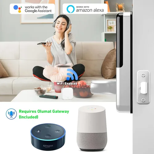 Miniatura 2 de Olumat Cerradura inteligente con sensor de puerta, huellas dactilares, código, entrada sin llave, fácil instalación, garantía de satisfacción de 30