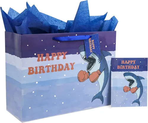 Miniatura 8 de MAYPLUSS Bolsa de regalo grande de Pascua de 13 pulgadas con tarjeta de felicitación y papel de seda, pollos rosados, letras de Pascua, bolsa