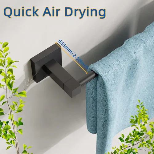 Miniatura 4 de RUACQ Barra de Toallas de 24 Pulgadas, Toalleros para Baño, Soporte de Toallas de Acero Inoxidable 304 Montado en Pared, Barra de Toallas para Baño