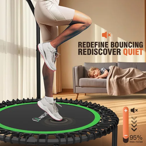 Miniatura 5 de ANCHEER Rebounder Trampoline 40"/48" Bungee Rebounder with 4-Level Adjustable Handle, Max 400-450 LBS Heavy-Duty Fitness Trampoline, Waterproof