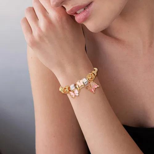 Miniatura 7 de Navoky Pulsera con dije de mariposa dorada ajustable y abierta para mujeres y niñas