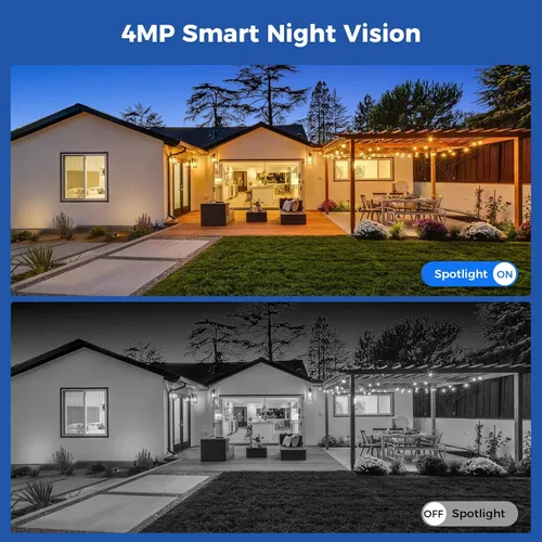 Miniatura 6 de Hiseeu Cámara de seguridad solar para exteriores, kit de 4 cámaras de 4 MP, sistema de cámaras de seguridad inalámbricas, vigilancia doméstica