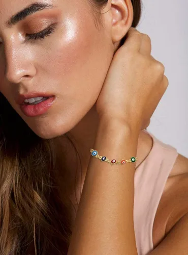 Miniatura 2 de Pulseras contra el mal de ojo, pulseras tobilleras para mujer, pulsera Rakhi para hermano, hermana, pulsera de cuentas de mal de ojo