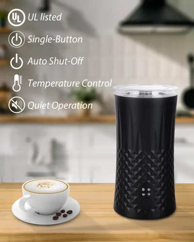 Miniatura 2 de Espumador de leche, espumador de leche eléctrico y vaporizador, espumador 4 en 1 para café, máquina automática de espuma fría y caliente, calentador