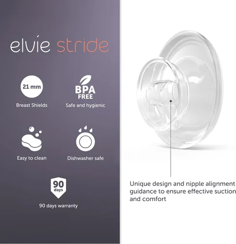 Miniatura 2 de Elvie Stride - Protector de leche para extractor de leche materna, 0.827 in, brida de pezón para bombear leche materna, accesorios y esenciales