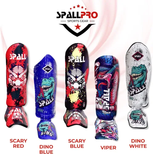 Miniatura 6 de Spall Pro US Muay Thai Guards - Espinilleras para kickboxing, artes marciales, boxeo BJJ con protector de pies MMA, color azul aterrador