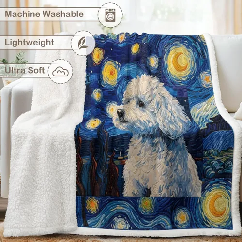 Miniatura 149 de Autumn Teddy Dog Patchwork Sherpa Blanket Fall Cozy Throw Blanket Cute Puppy Quilt Style Warm Soft Blanket for Couch Sofa Bedroom Decor 50x60 Inches