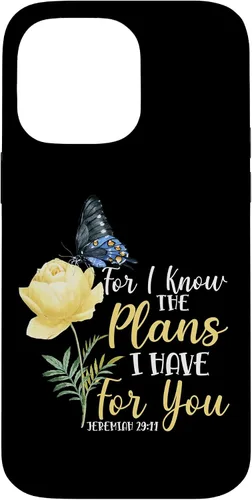 Miniatura 21 de iPhone 16 Christian Bible Verse Butterfly Rose Flower Jeremiah 29:11 Case