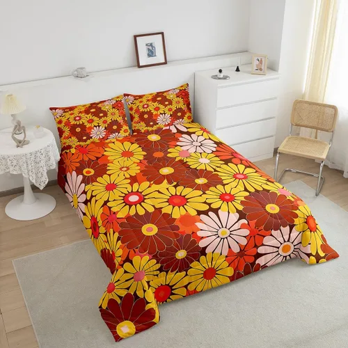 Miniatura 3 de Feelyou Juego de ropa de cama de vaca de las Highland para niños, edredón de ganado con girasol para niñas, adolescentes, juego de edredón