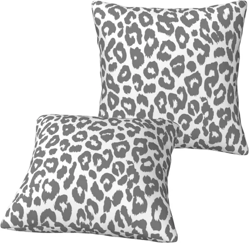 Miniatura 45 de Funda de almohada marrón con estampado de leopardo - 2 piezas Funda de almohada de guepardo de 16x16 pulgadas Fundas de almohada de algodón