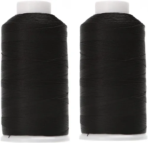 Miniatura 6 de Juego de 2 rollos/66 hilos de nailon unidos 210D/3 size69 para coser cuero, tapicería, lona, zapatos y tejido de cabello de 3000 yardas