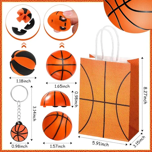 Miniatura 3 de Aoriher Juego de 200 piezas de recuerdos de fiesta deportiva, bolsas de regalo para fiestas deportivas, bolas deportivas de espuma, llaveros