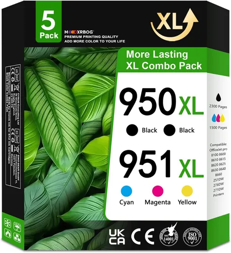 950XL 951XL - Cartuchos de tinta compatibles con HP 950 951, paquete combinado para OfficeJet Pro 8100 8600 8610 8615 8620 8625 8630 251DW 276DW