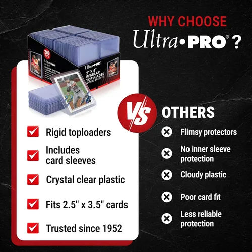 Miniatura 6 de Ultra PRO Cargadores superiores transparentes regulares de 3" x 4" para tarjetas con paquete de fundas para tarjetas tamaño estándar 200