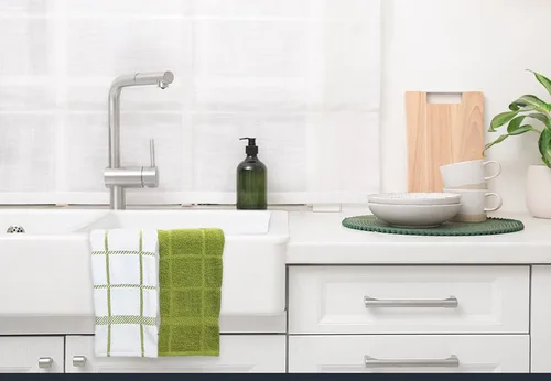 Miniatura 6 de Toallas de cocina de rizo 100% algodón, paquete de 4 unidades de 16 x 26 pulgadas, toallas de cocina súper suaves y absorbentes, perfectas para Verde