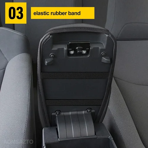 Miniatura 4 de AOMSAZTO Fundas para consola para 2008-2014 Toyota Highlander Fundas para reposabrazos para Toyota Highlander Negro con costuras negras