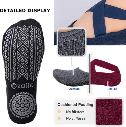 Miniatura 7 de Ozaiic Calcetines antideslizantes para yoga pilates barre fitness hospital para mujer