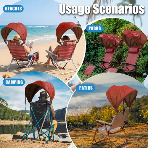 Miniatura 6 de DaisyInner 2 piezas de silla de playa sombrilla plegable extra grande con abrazadera ajustable para playa, camping, pesca, sala de estar al aire