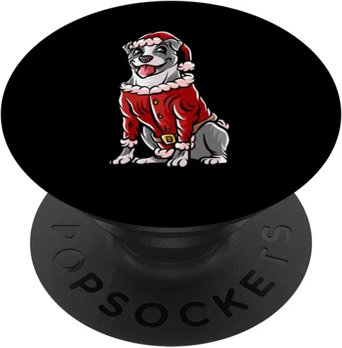 Miniatura 6 de Staffordshire Bull Terrier Santa Claus Merry Christmas Dog PopSockets MagSafe PopGrip for iPhone