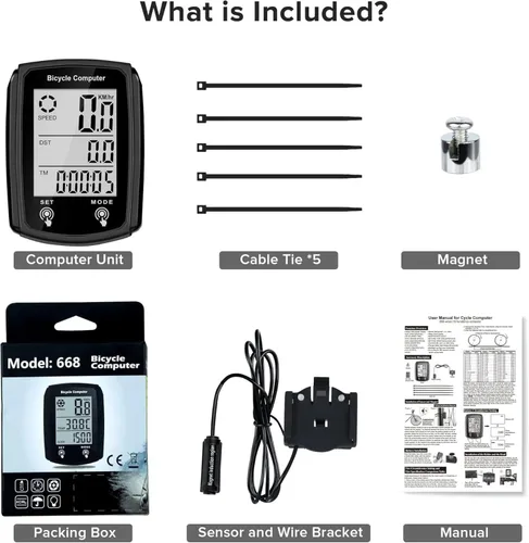 Miniatura 5 de Computadora de bicicleta y odómetro de bicicleta con cable MPH KM/H Velocímetro de bicicleta con despertador automático de velocidad de ciclismo