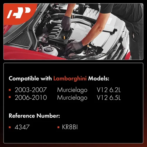Miniatura 2 de A-Premium Bujías iridio platino compatibles con Lamborghini Murcielago 2003-2010, 6.2L 6.5L, paquete de 4
