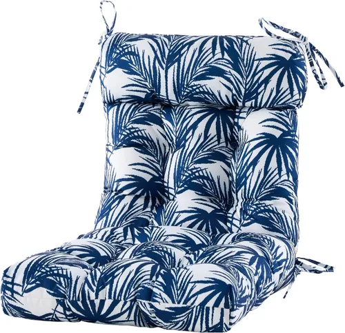 Miniatura 14 de ARTPLAN Cojín para silla de exteriores, cojín de respaldo alto para patio con lazo para silla mecedora Adirondack, 44 x 21 x 4 pulgadas, 1 unidad