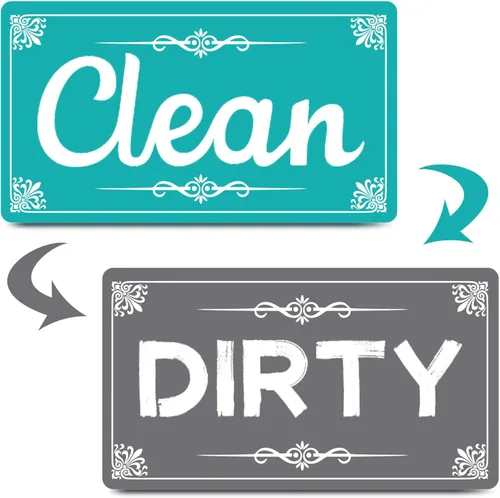 Miniatura 7 de Imán de lavavajillas Dirty Clean, letrero para lavavajillas con texto en inglés "Clean Dirty", para lavavajillas limpio o sucio, para lavavajillas