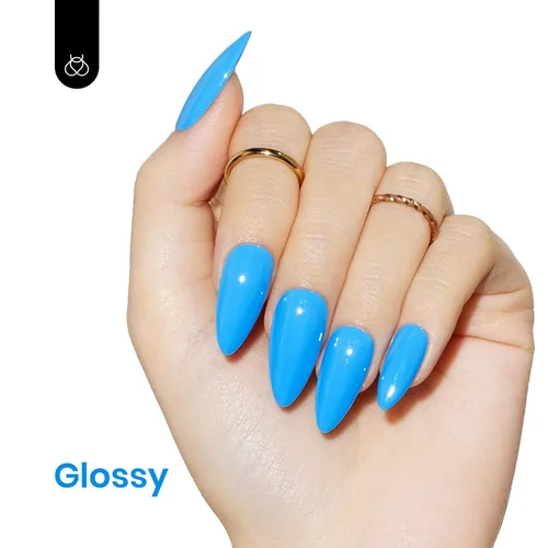 Miniatura 6 de Beetles - Esmalte de uñas en gel azul brillante, 1 unidad de 0.5 onzas, esmalte de uñas en gel para remojar, arte de uñas, manicura en salón o en D