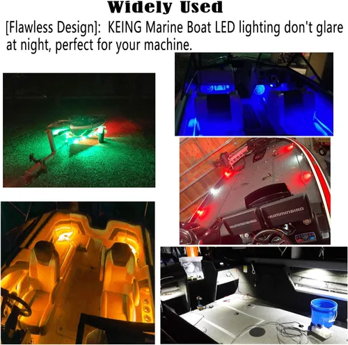 Miniatura 7 de Luces LED para barco marino impermeables (5 rojas + 5 verdes), luces de cortesía submarinas y de cubierta, 12V para yate, barco, pesca, pontón, 5