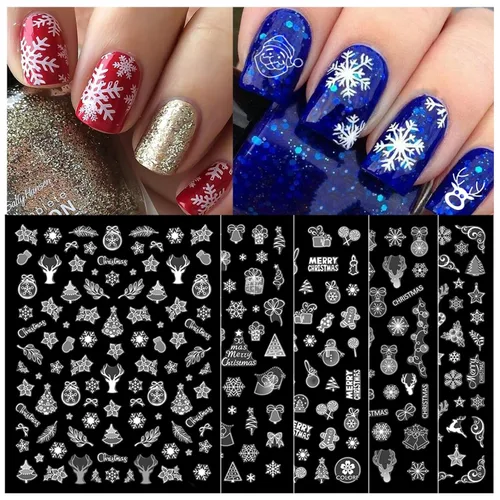 Miniatura 10 de TailaiMei Calcomanías para uñas de luna y estrella, para el día de San Valentín, calcomanías autoadhesivas de arte de uñas de corazón dorado