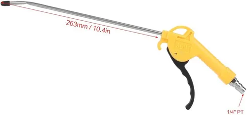 Miniatura 8 de Pistola de soplado de aire con boquilla en ángulo de 10 pulgadas de largo, potente aleación de aluminio de alto volumen, pistola neumática