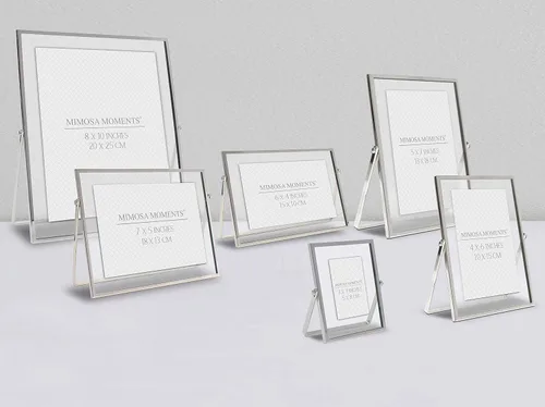 Miniatura 5 de Marco flotante de metal para fotografías Double Glass Tabletop Display, Modern Minimalist Photo Frame for Home & Office Decor, 5x7 Photo Frame